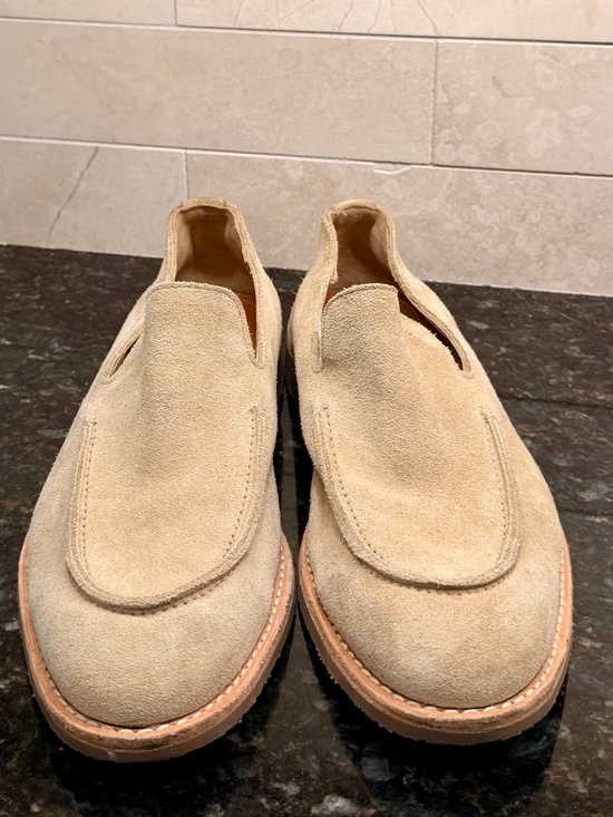Allen Edmonds Denali Venetian Suede Loafers - Beige/Bone